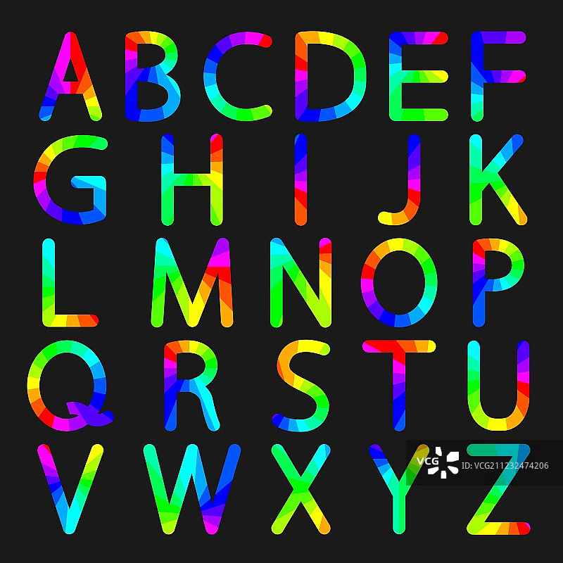 彩虹字母图片素材