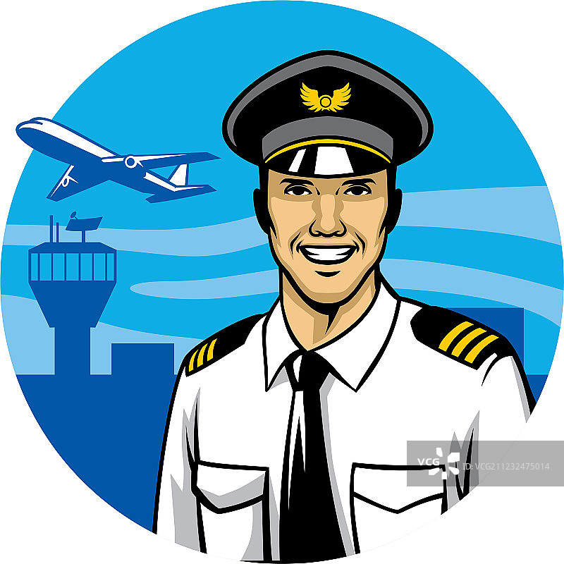 微笑的飞行员图片素材
