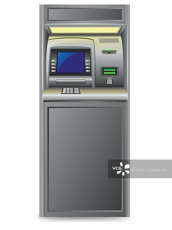 白色背景上的自动取款机图片素材
