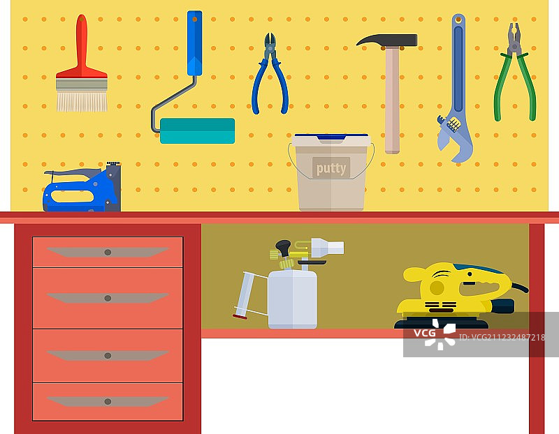 带工具的工作台图片素材