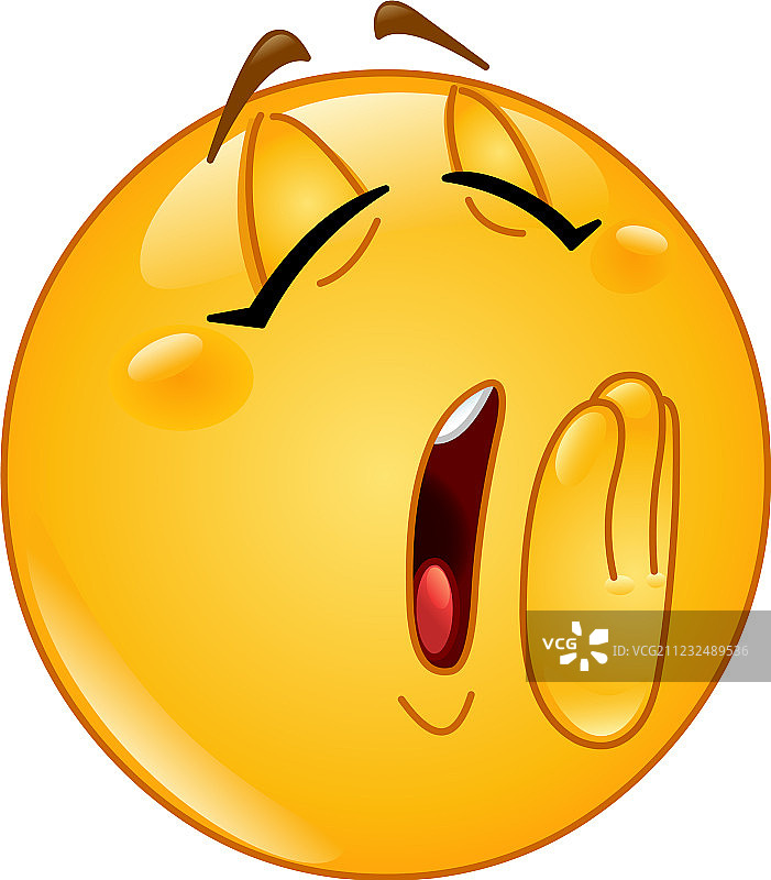 打哈欠女性表情符号图片素材