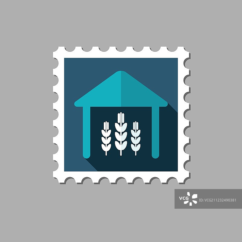 带长阴影的谷仓扁平印章图片素材