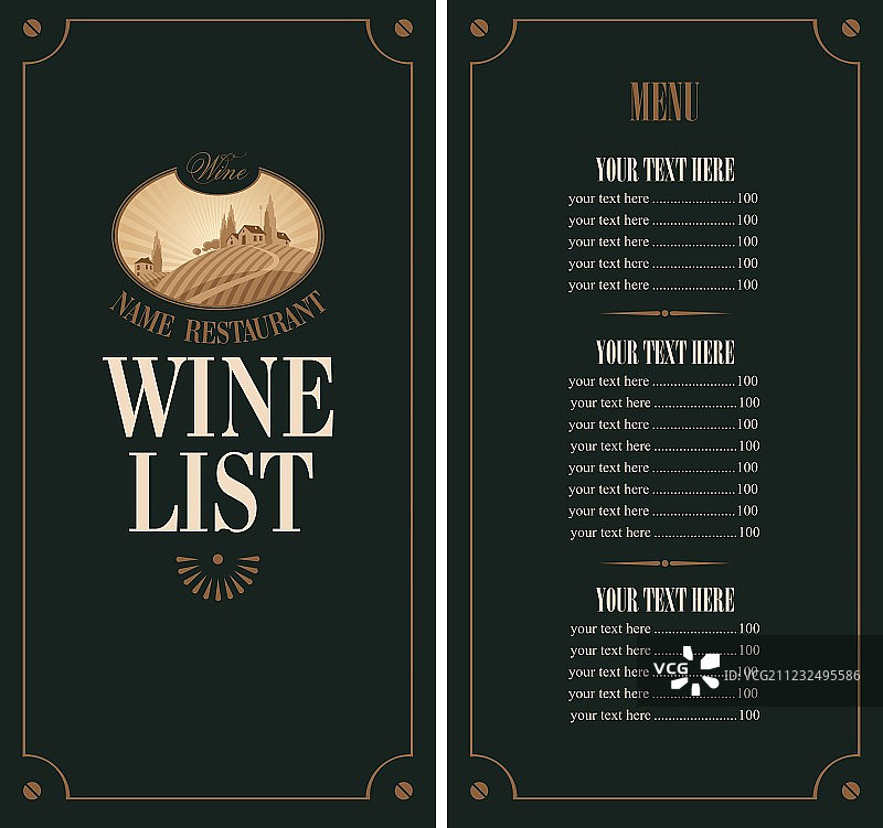 葡萄酒单图片素材