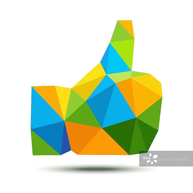 巴西国旗配色几何点赞图标图片素材