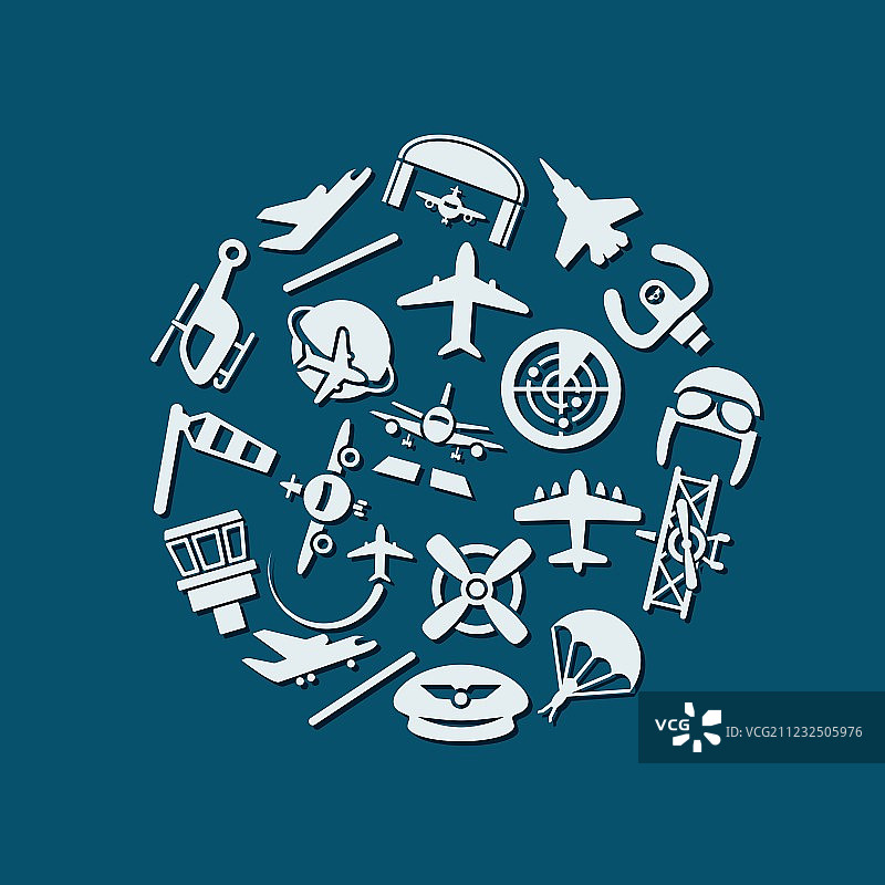 圆形航空图标图片素材