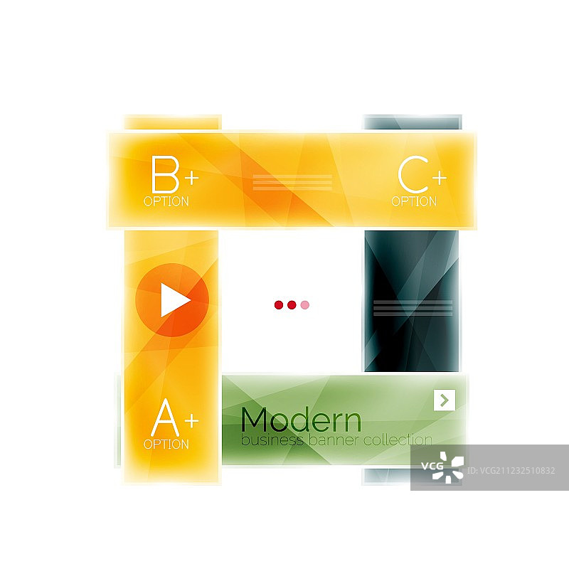 彩色条纹玻璃几何信息图图片素材