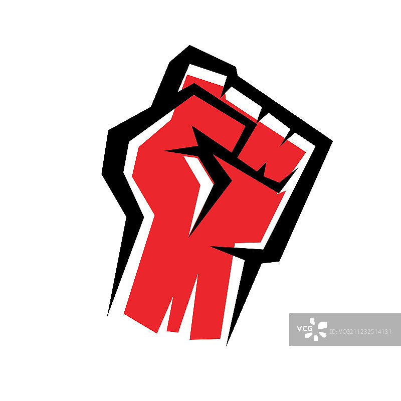 风格化的拳头革命概念图标图片素材