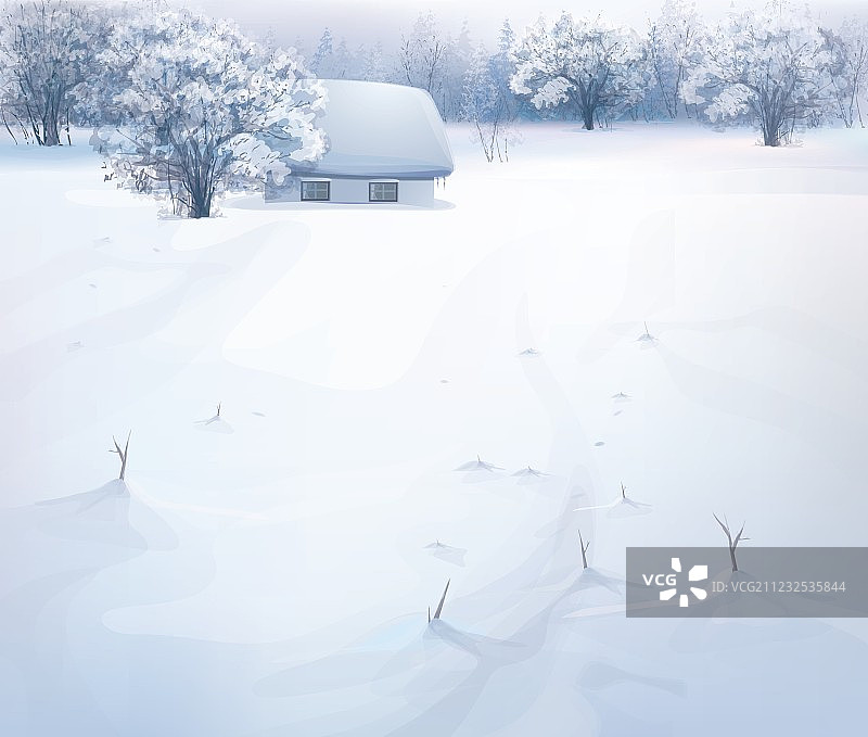 冬季雪屋图片素材