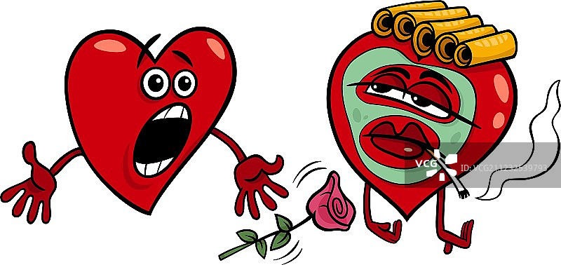 卡通双心图片素材