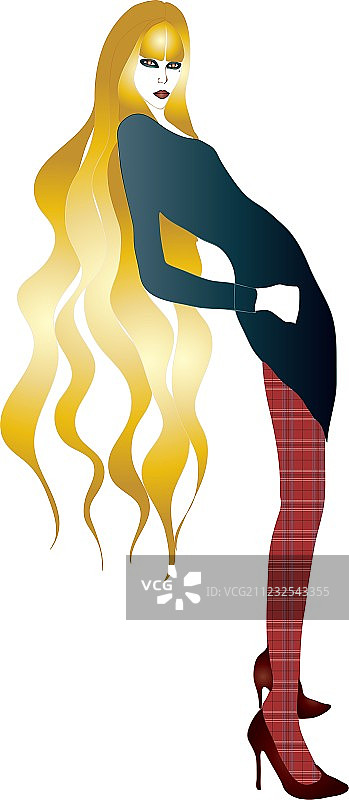 金色头发的女人图片素材