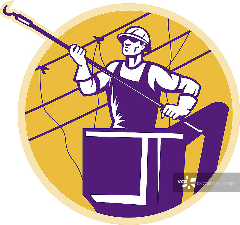 电力线工人图片素材