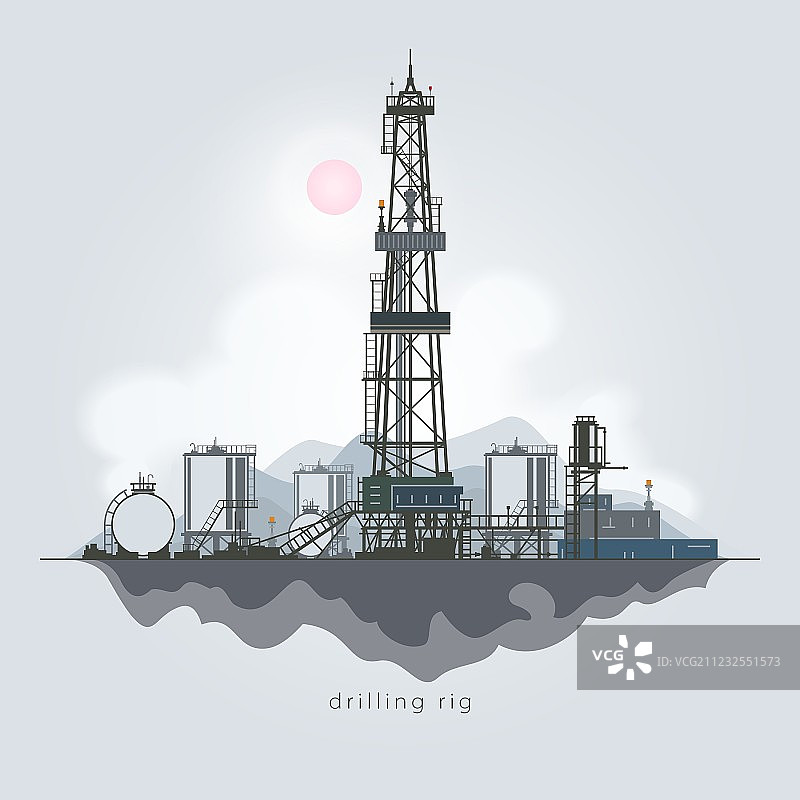 石油或天然气钻井平台图片素材