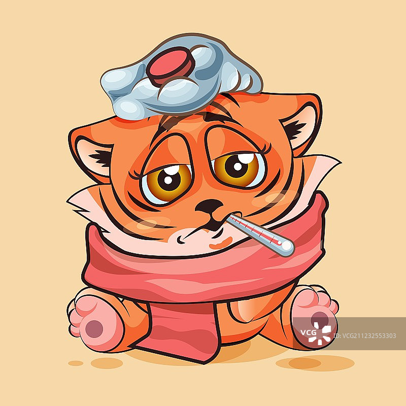 生病的老虎幼崽图片素材