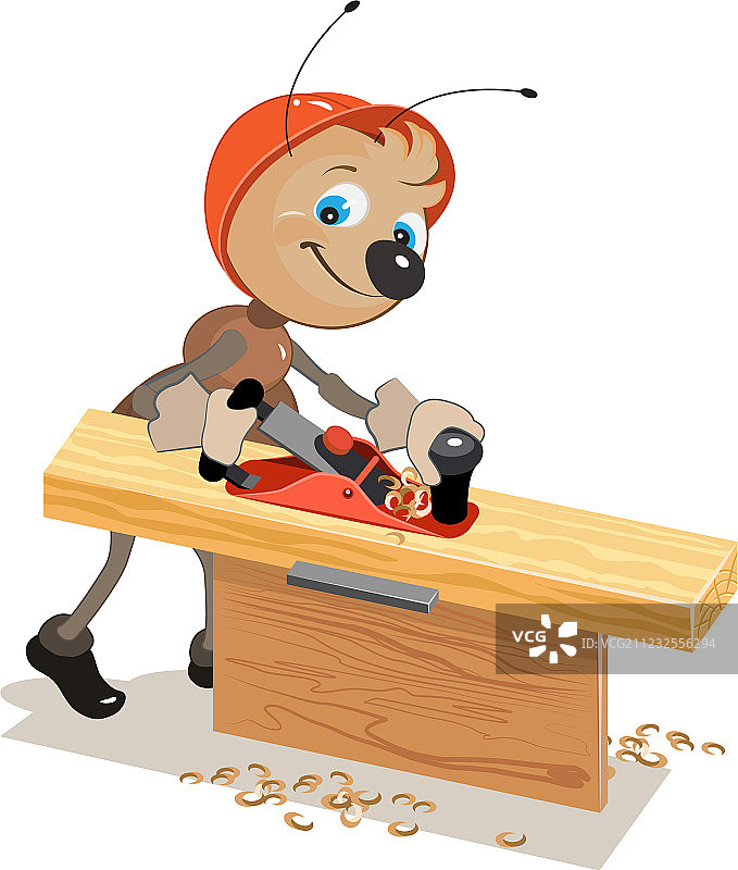 刨板的木匠蚂蚁图片素材