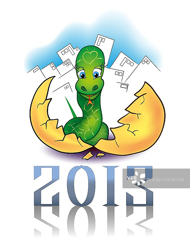 作为新年象征的新生蛇图片素材