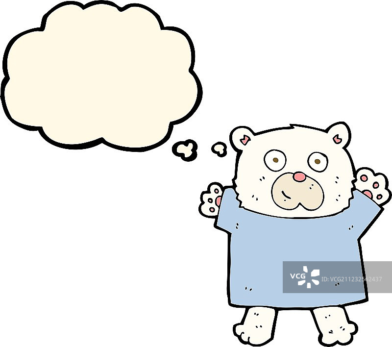 卡通可爱北极熊与气泡图片素材