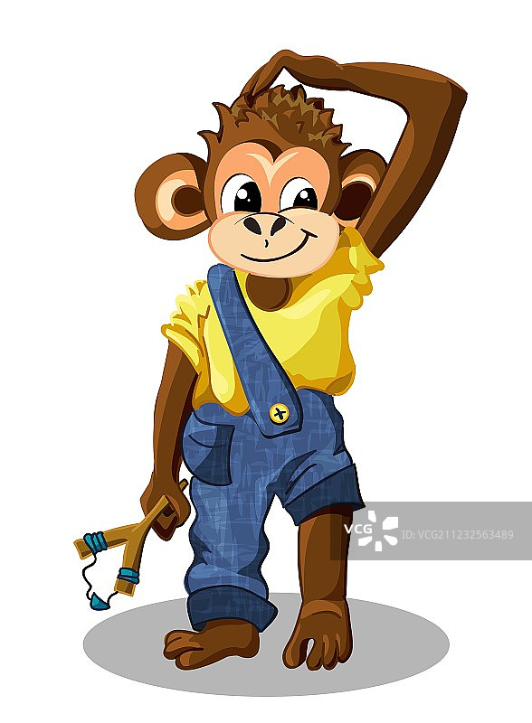 卡通猴子男孩图片素材