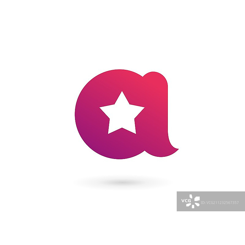 字母A星形标志图标设计模板元素图片素材