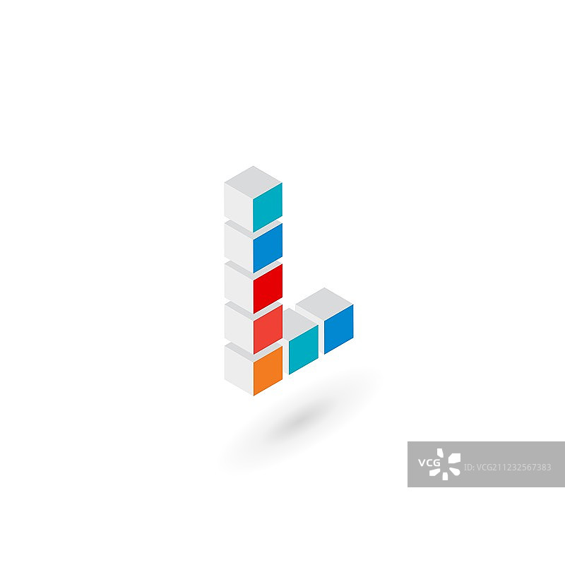 3D立方体字母L标志图标设计模板图片素材