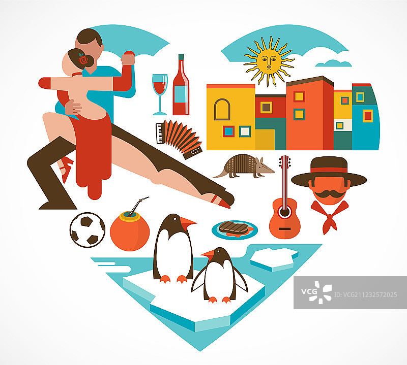 阿根廷爱心图标合集图片素材