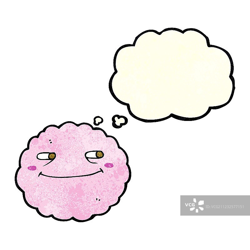 卡通快乐云朵与思考泡泡图片素材