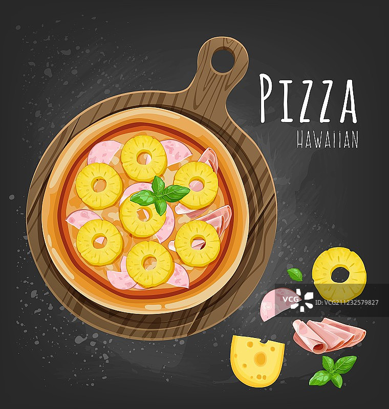 夏威夷披萨图片素材