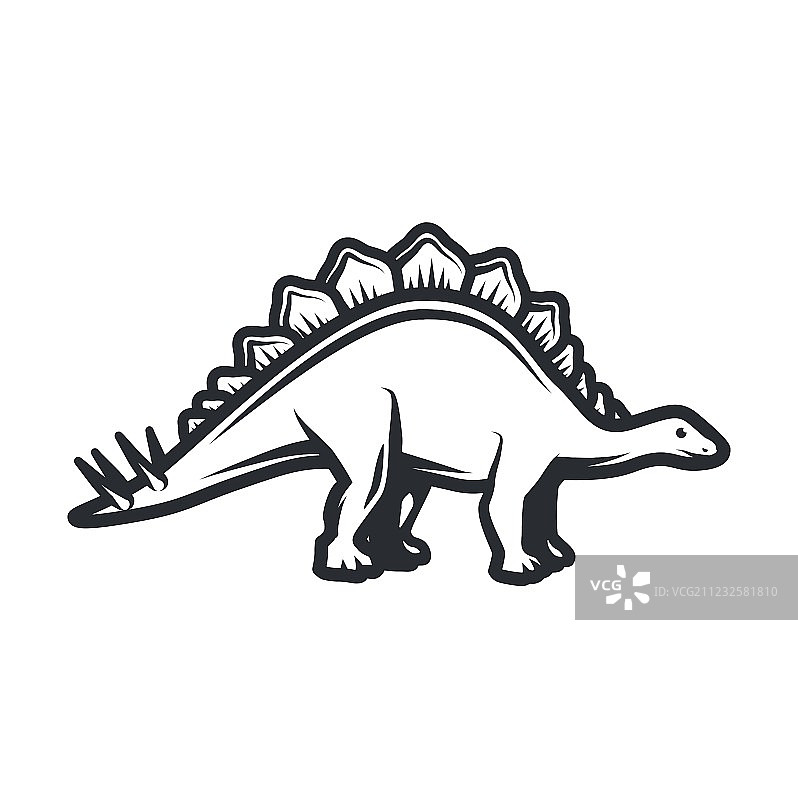 恐龙标志概念剑龙徽章图片素材