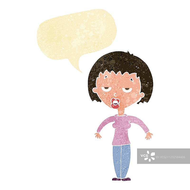 卡通女人耸肩讲话图片素材