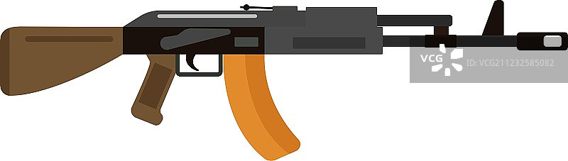 冲锋枪彩色剪影图标图片素材