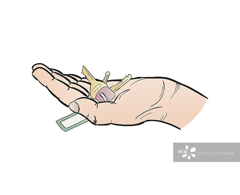 手和钥匙图片素材