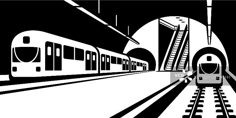 地铁站台与列车图片素材