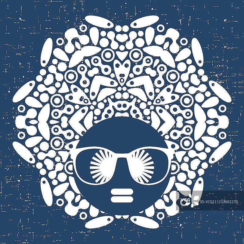 黑头女人，有着奇怪的发型图片素材