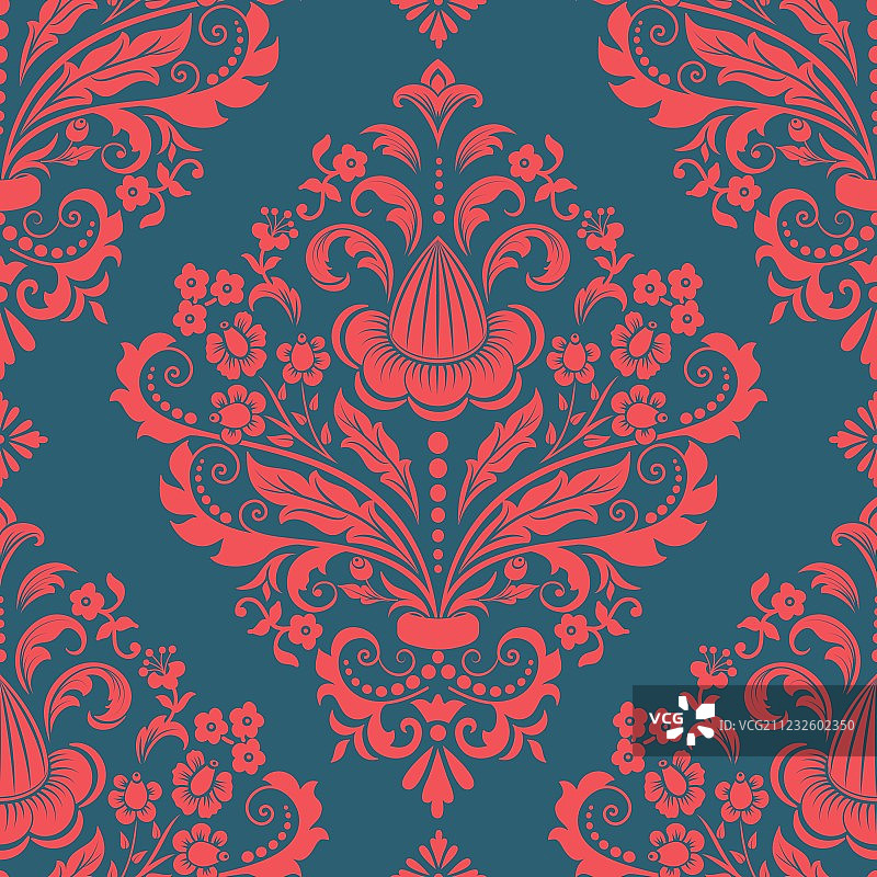 复古锦缎无缝图案元素图片素材