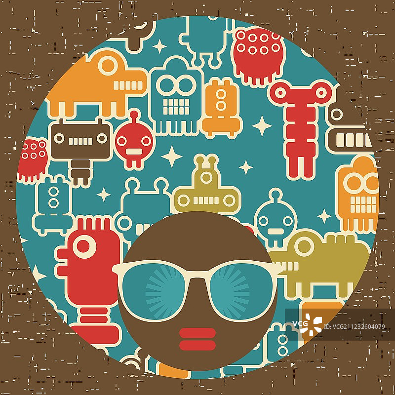 黑头女人，有着奇怪的发型图片素材