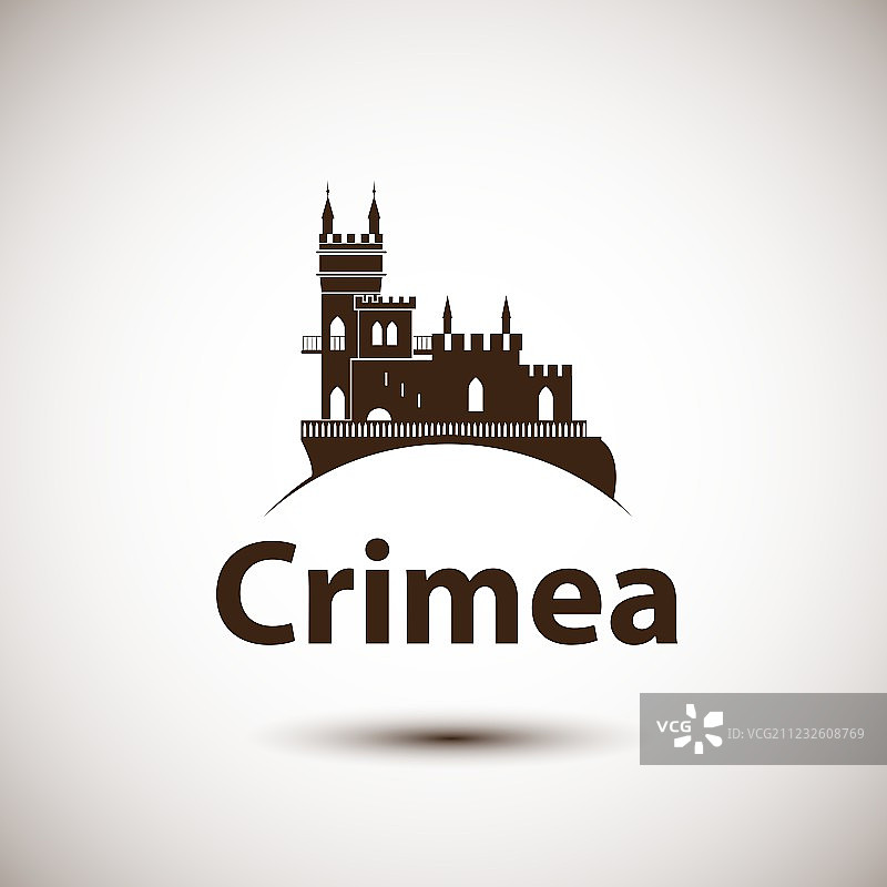克里米亚城堡的线性符号图片素材