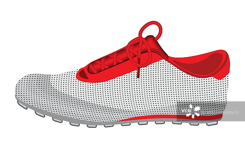 红色运动鞋调整尺寸图片素材