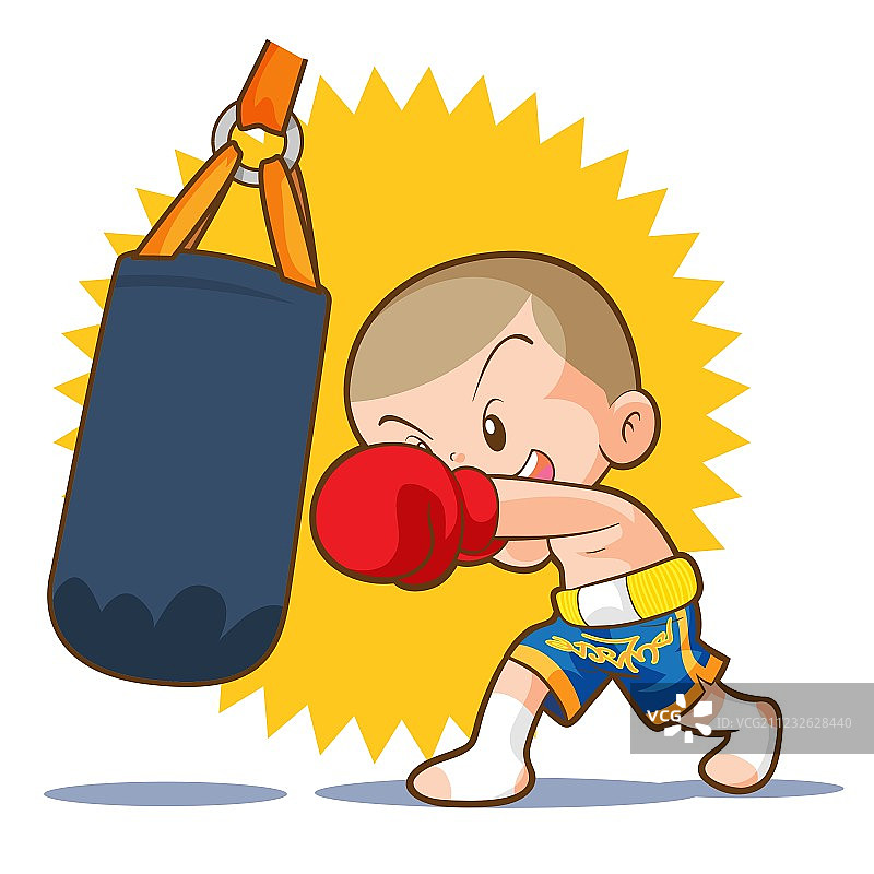 泰拳沙袋击打图片素材