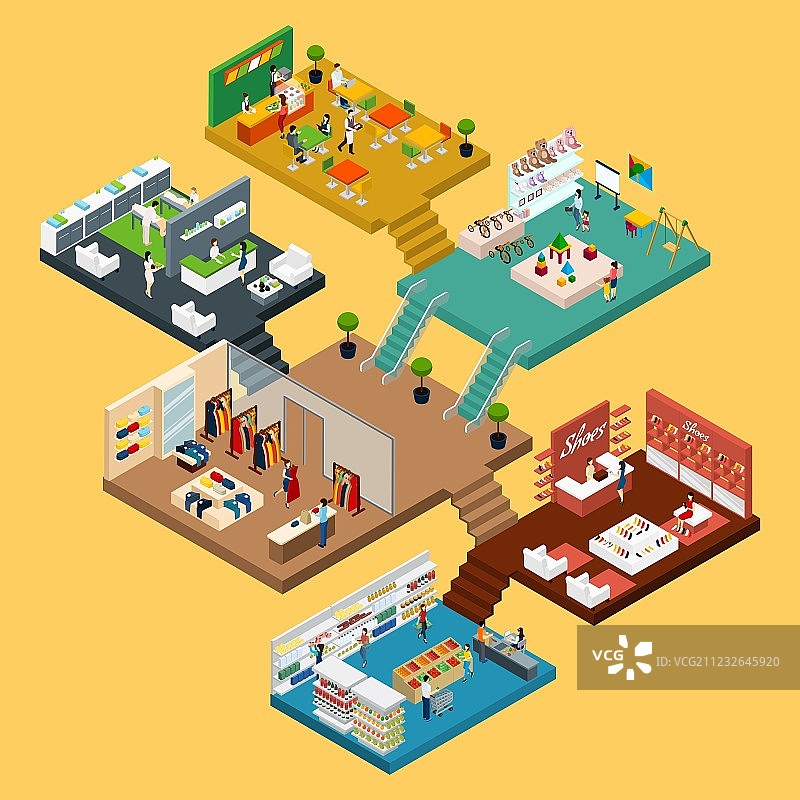 购物中心2.5D概念设计图片素材
