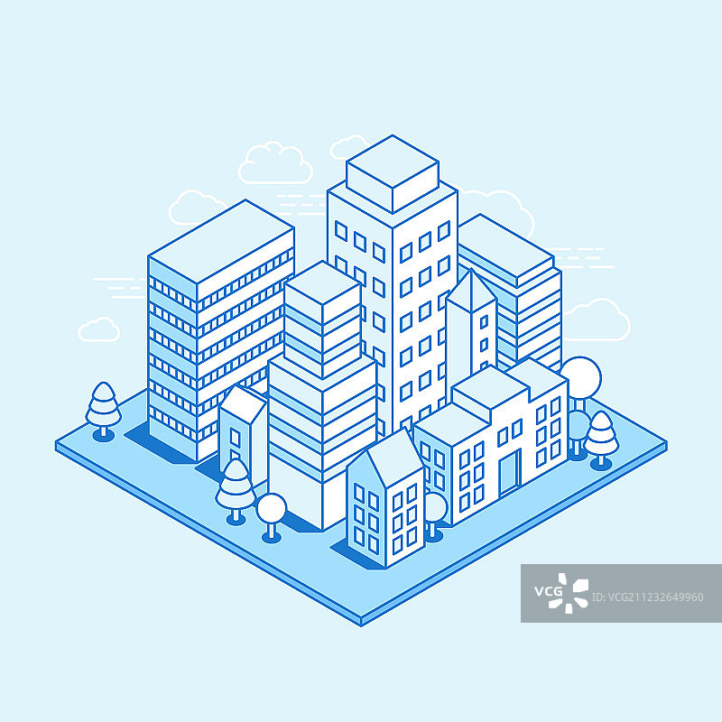 城市景观2.5D设计图片素材