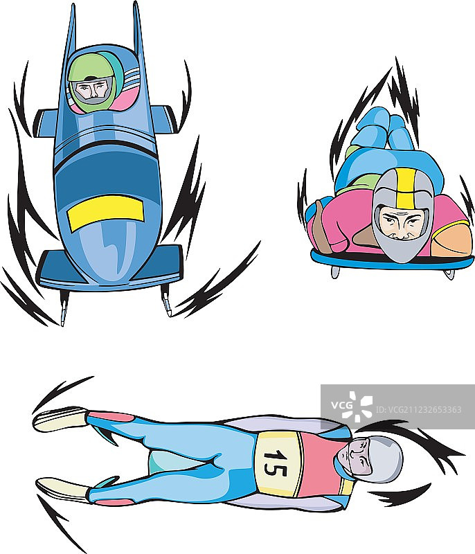 雪橇、钢架雪车和无舵雪橇图片素材