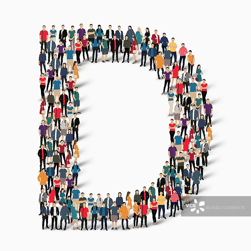 人群组成字母D图片素材
