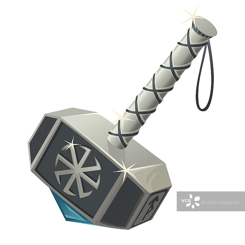 带有凯尔特符号的雷神之锤特写图片素材