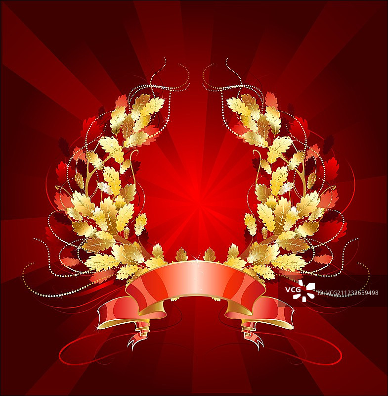 橡树花环的获胜者图片素材