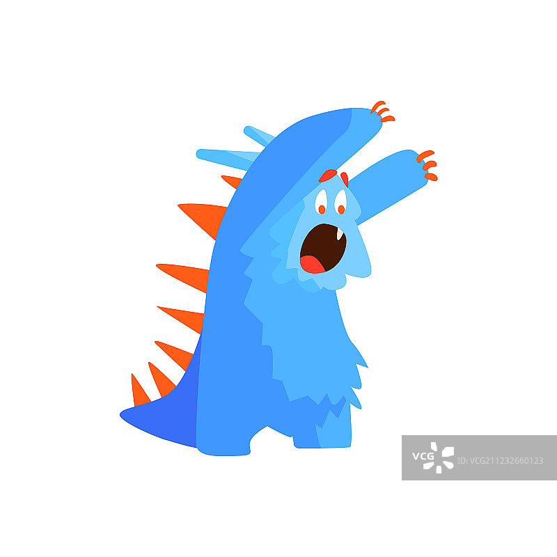 毛茸茸的儿童怪兽追逐图片素材