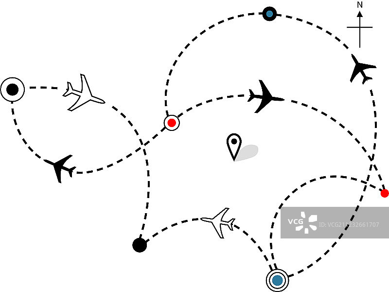 航线飞行路径图片素材