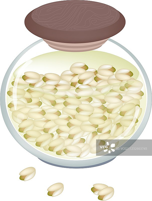 白色背景上的发酵纳豆罐图片素材