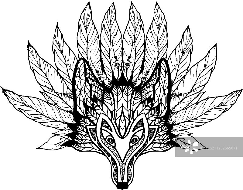 狼面具涂鸦图片素材