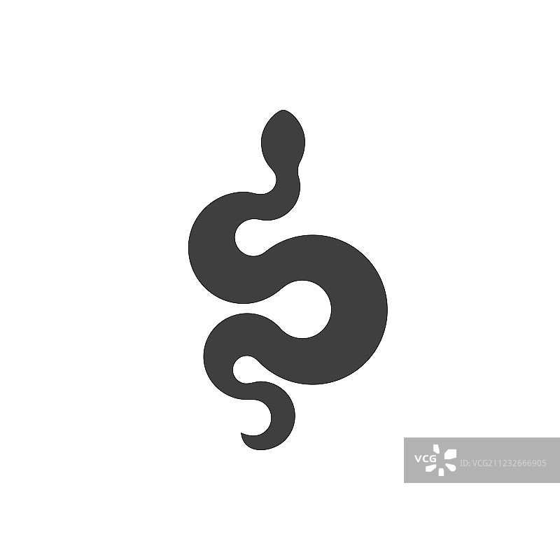 环状蛇形标志扁平设计风格图标图片素材
