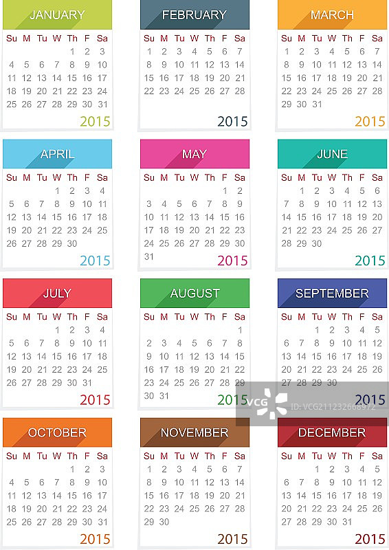 2015年日历图片素材