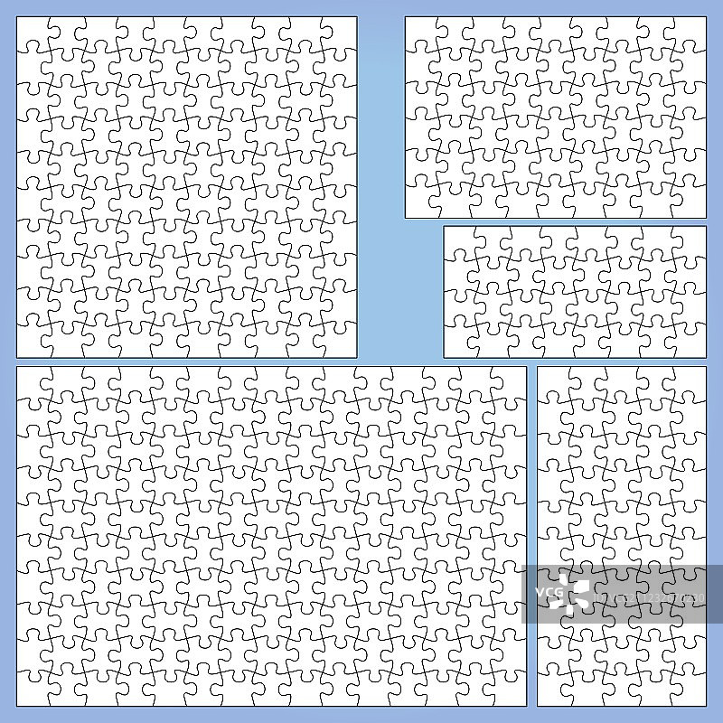 拼图块素材（32/50/54/100/150块，轮廓）图片素材